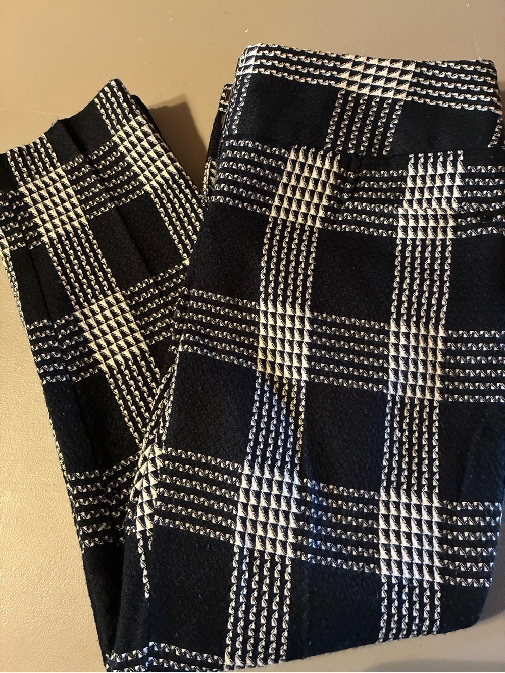 Black & White Plaid Ponte Pants